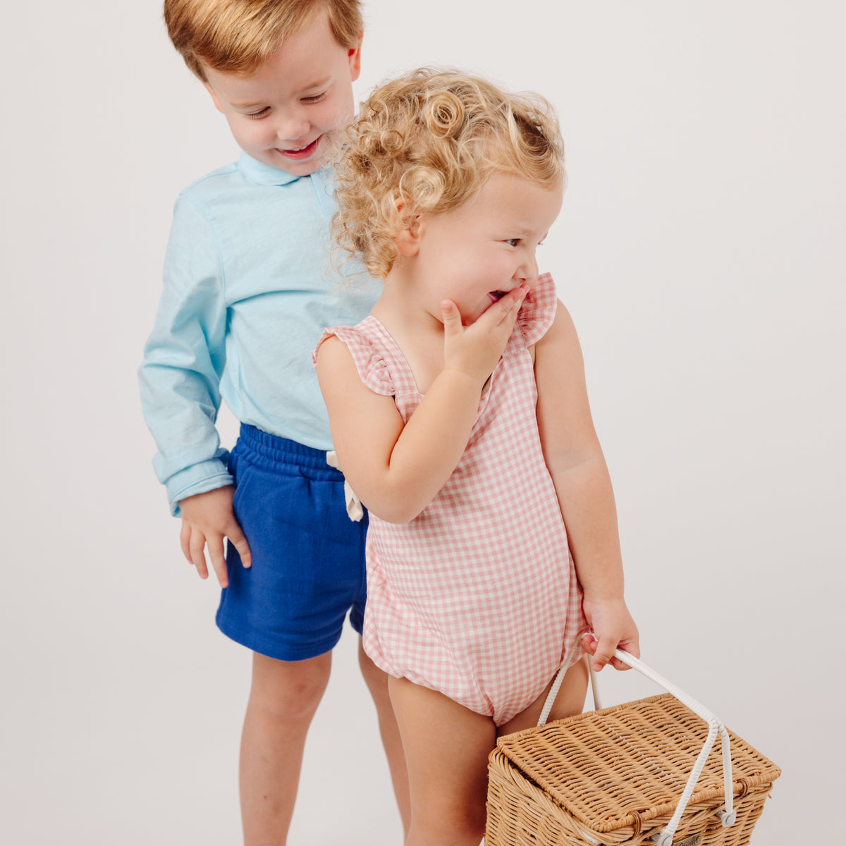 Baby Girl's Pink Guava Gingham Bubble Romper