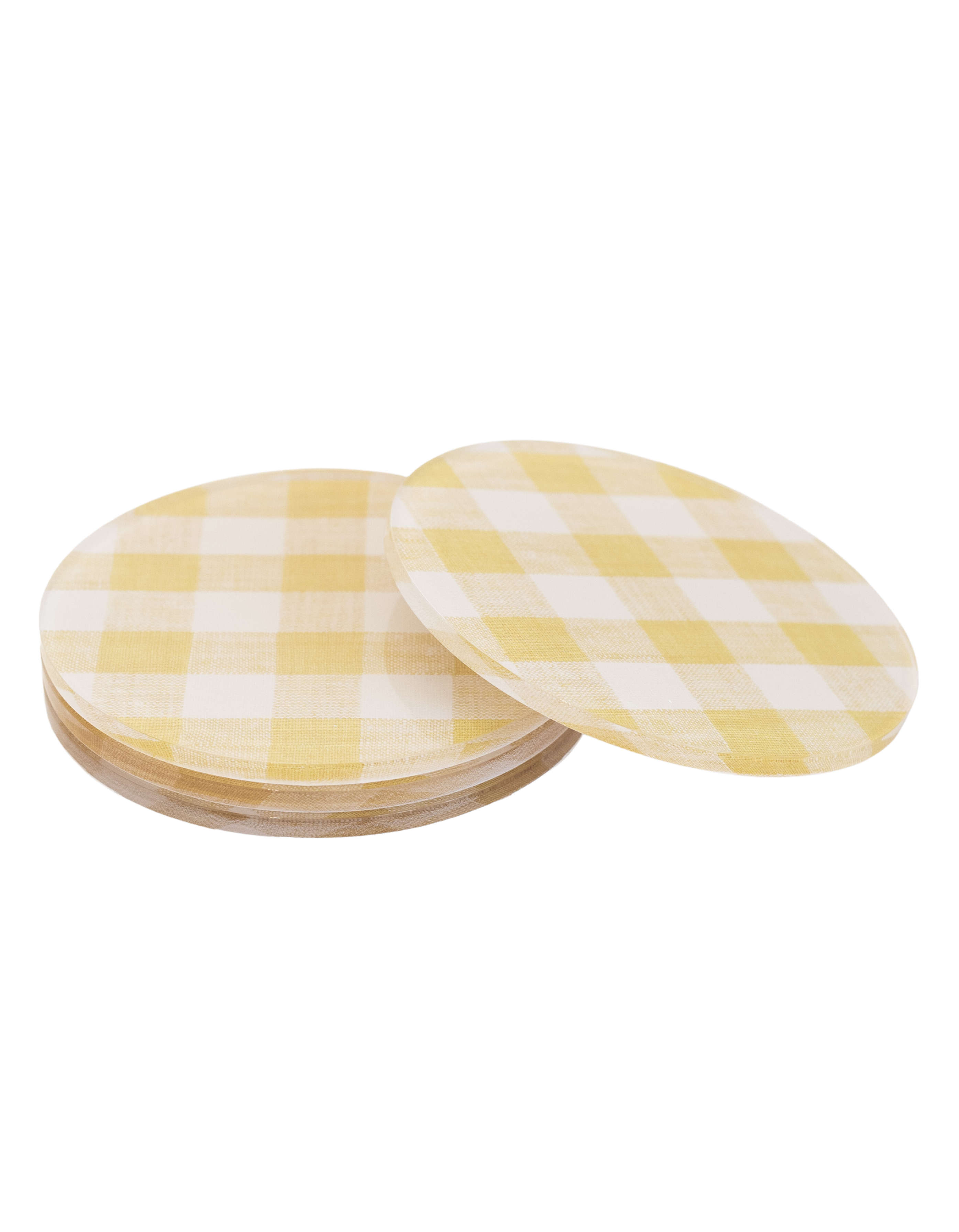 Wadsworth Goldenrod Gingham Coaster Set