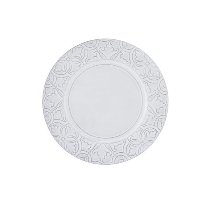 Rua Nova Dinner Plate in White Antique