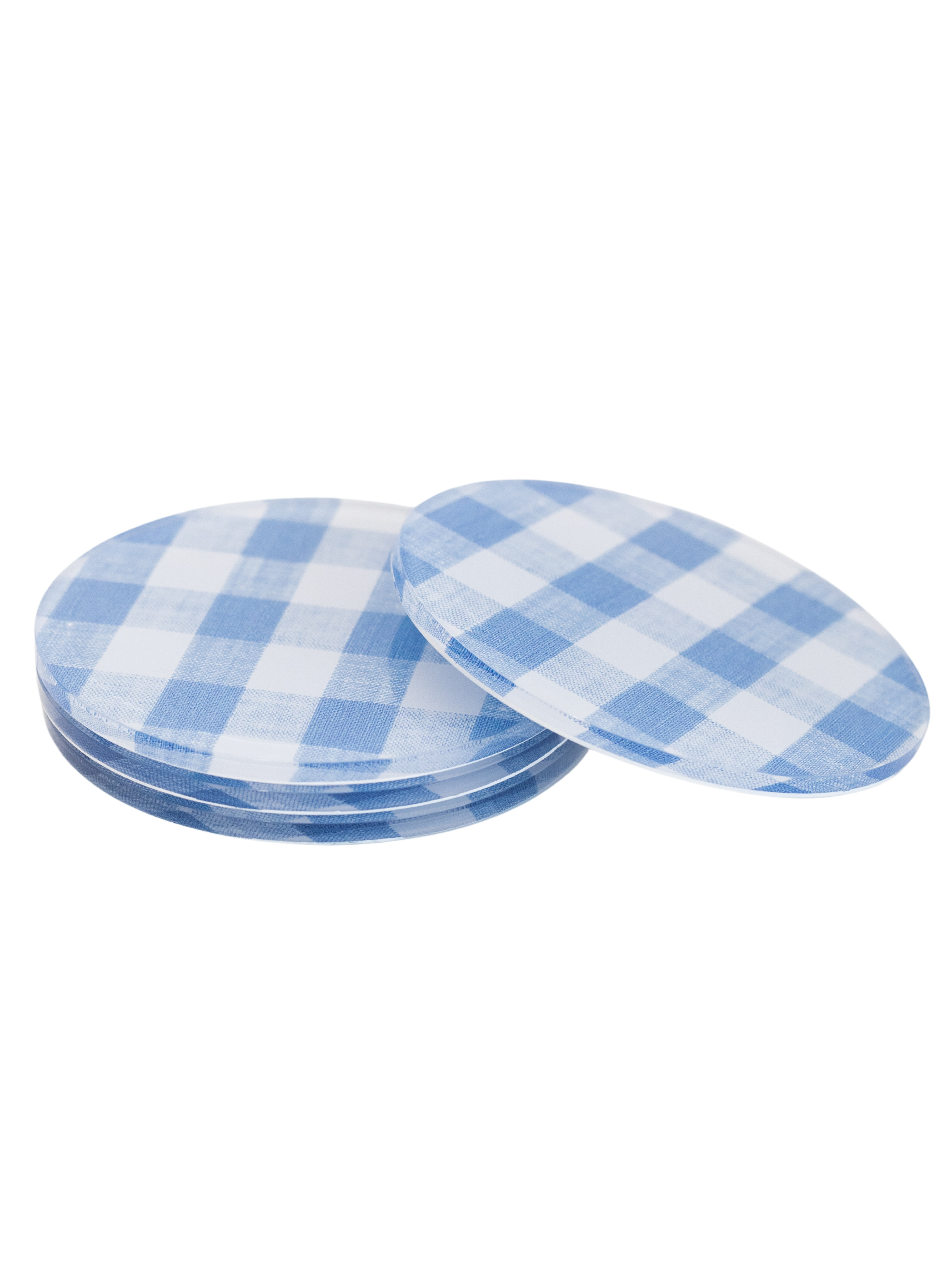 Mack Blue Gingham Coaster Set