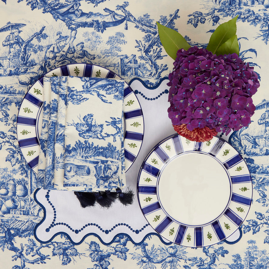 Blue Toile Tablecloth