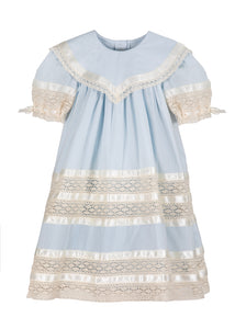 Savannah Lace Heirloom Dress in Blue