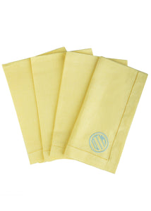 Monogram Dinner Napkin In Canary, Set of 4