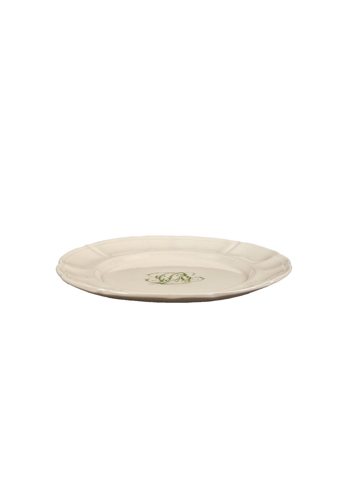 Bespoke Flourished Plate with Cursive Monogram, Set of 12