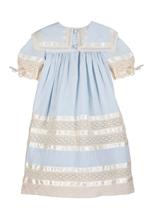 Savannah Lace Heirloom Dress in Blue