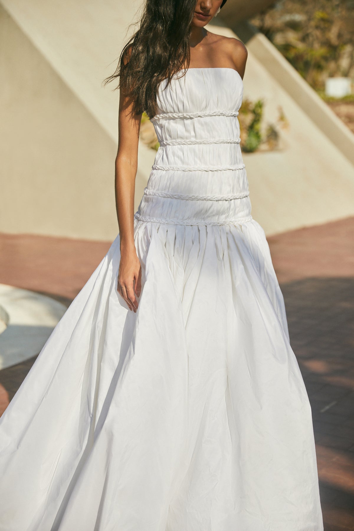 Jane Taffeta Draped Wedding Gown