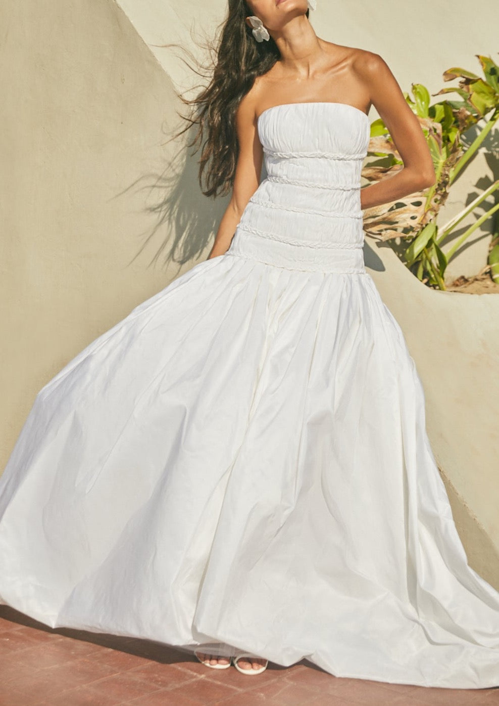 Jane Taffeta Draped Wedding Gown