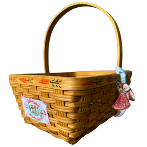 Hand-Painted Heirloom Custom Easter Basket in Blue