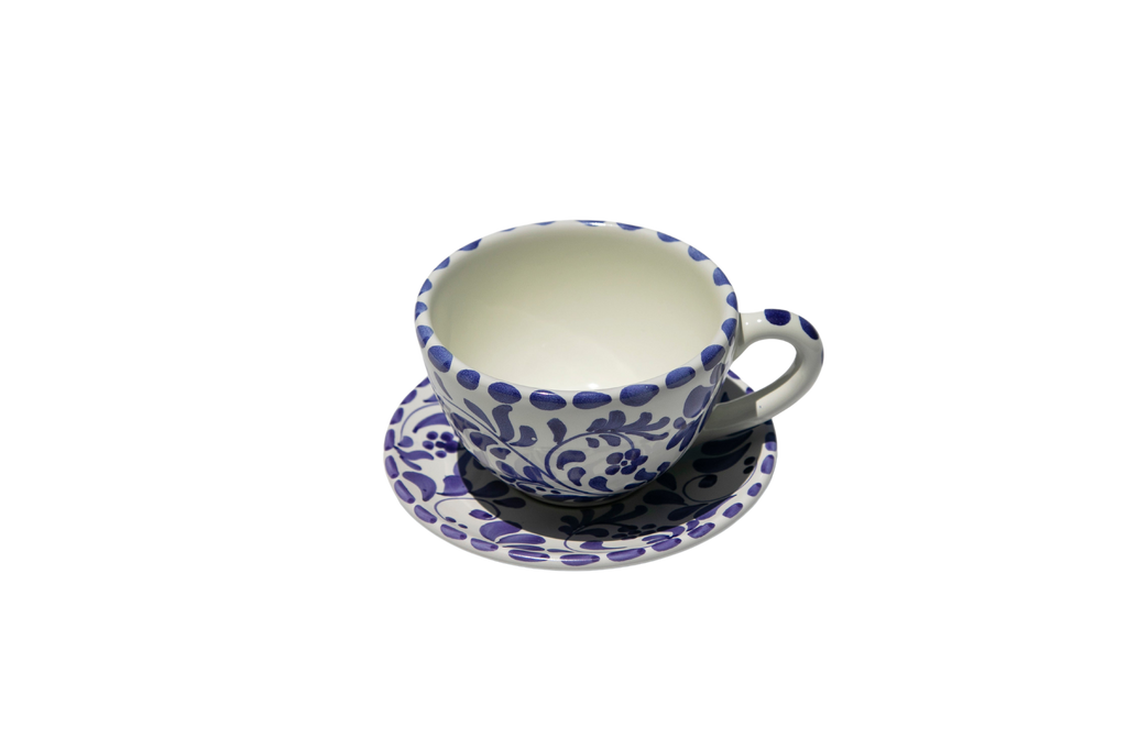 Coffee Cup with Saucer in Azul Classico