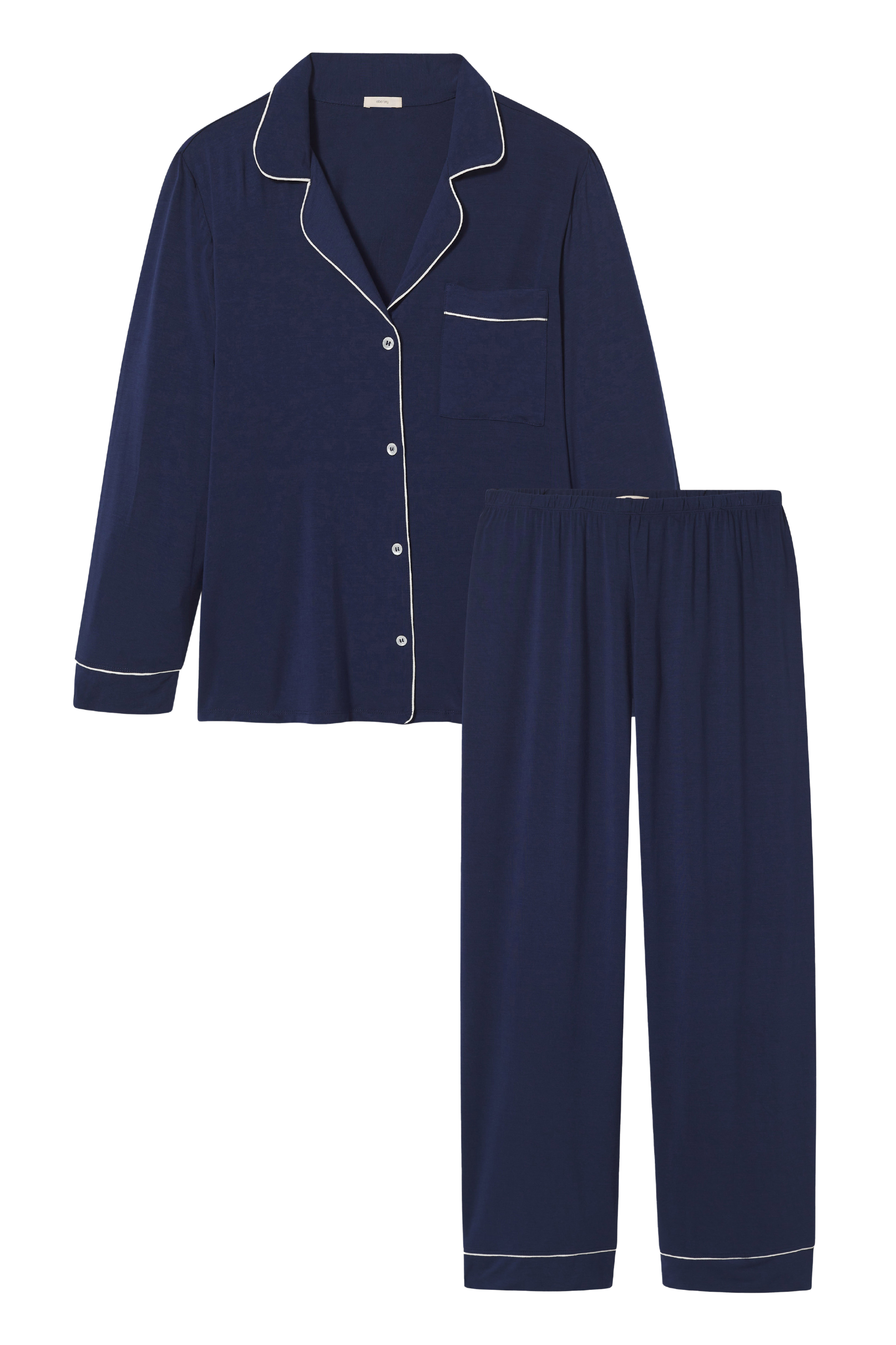 Gisele Long PJ Set in Navy/Ivory