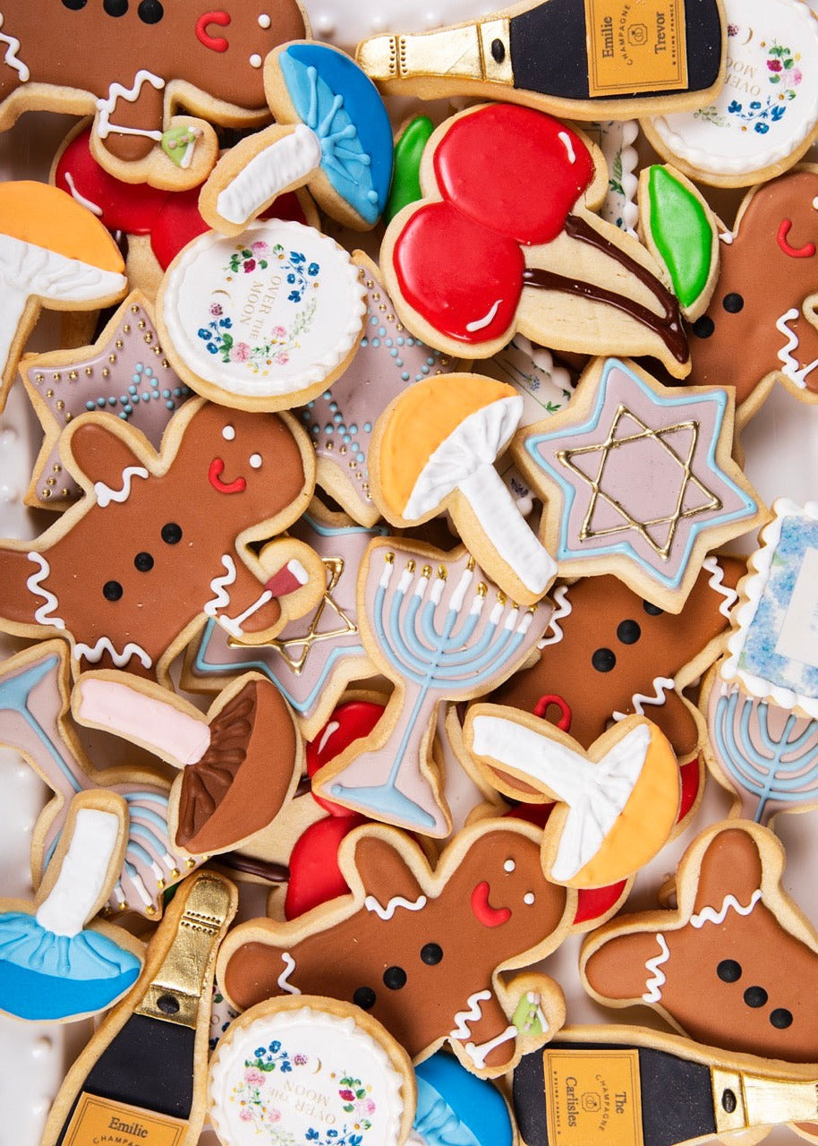 Menorah & Star of David Sugar Cookies, Set of 6