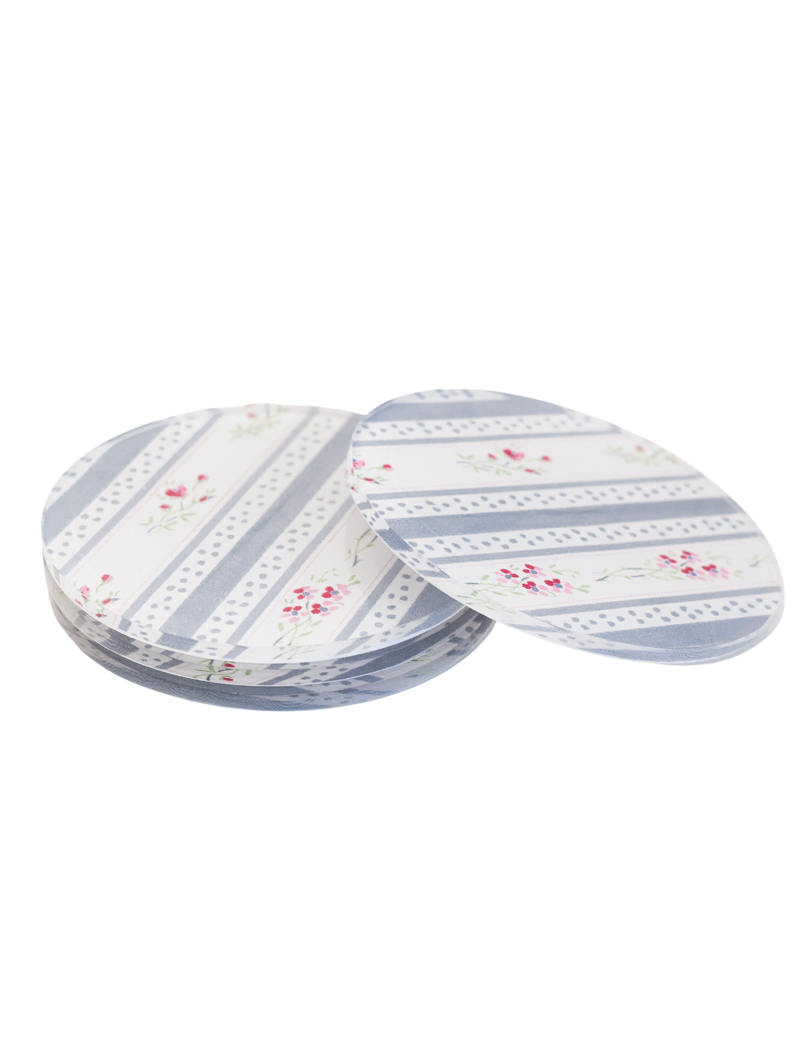 James Vintage Floral Stripe Coaster Set