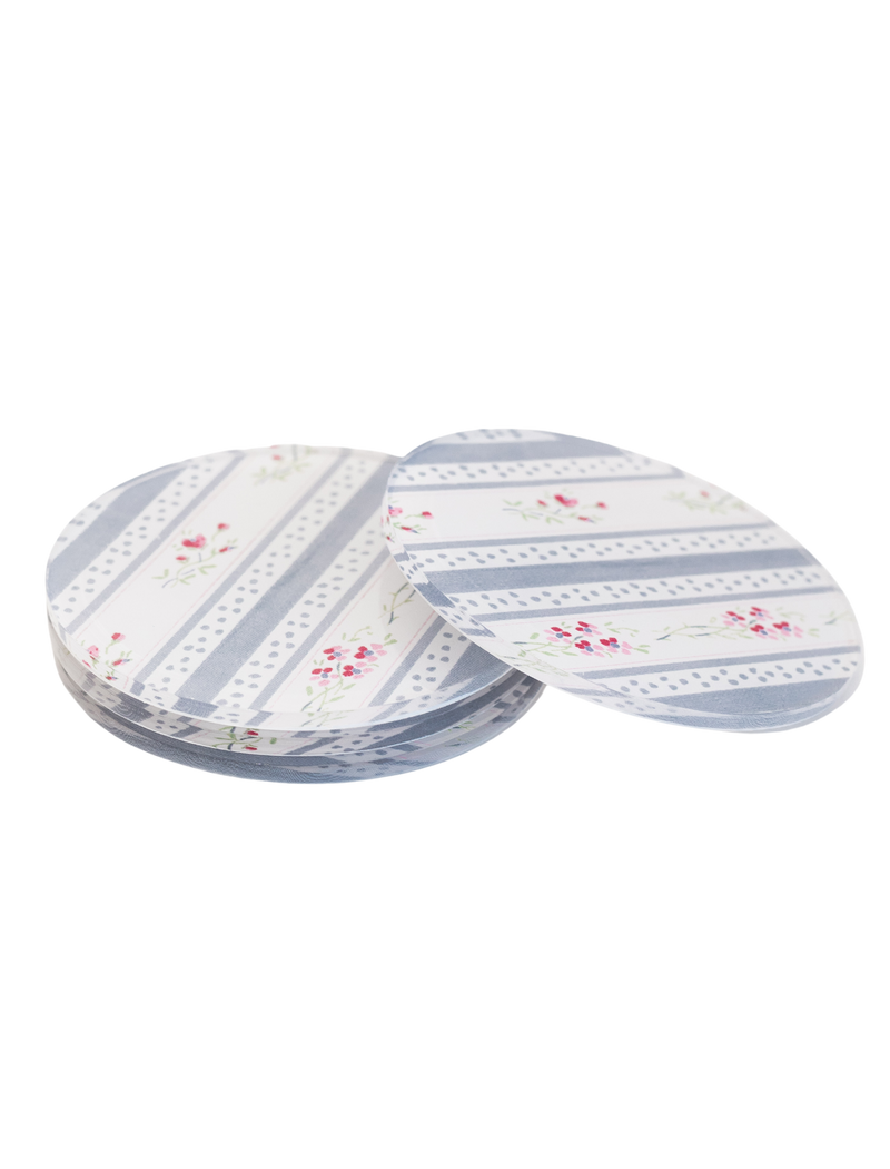 James Vintage Floral Stripe Coaster Set