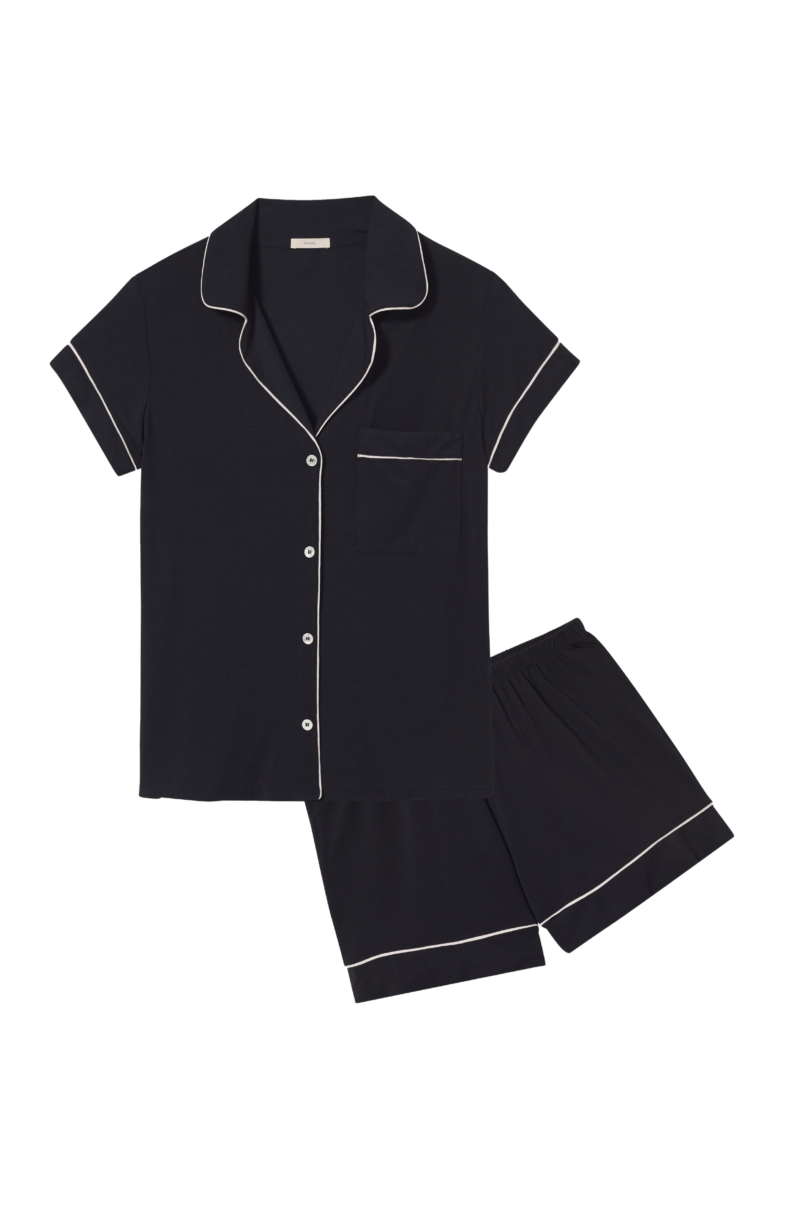 Gisele Relaxed Short PJ Set in Black/Sorbet