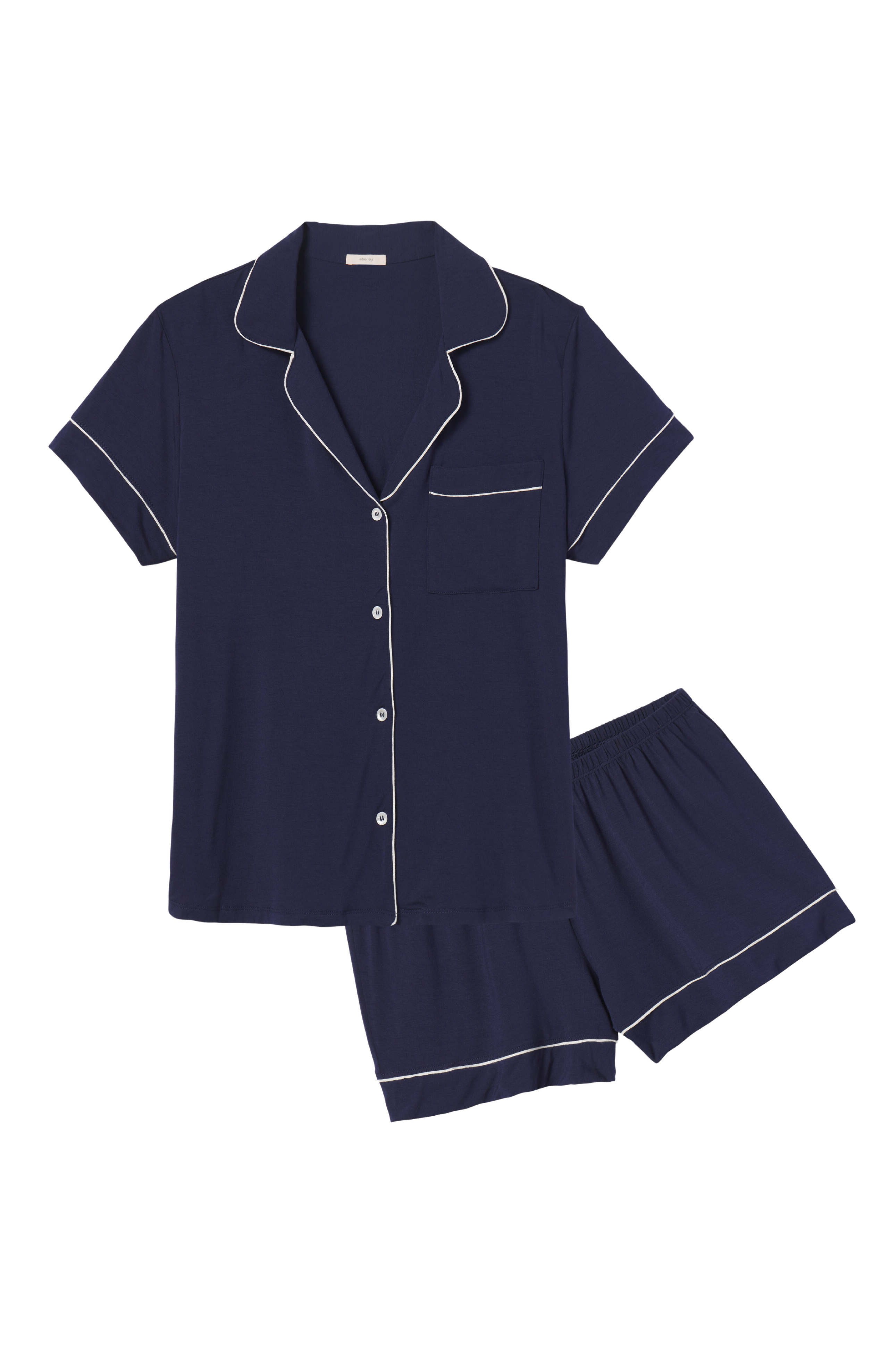 Gisele Relaxed Short PJ Set in Navy/Ivory