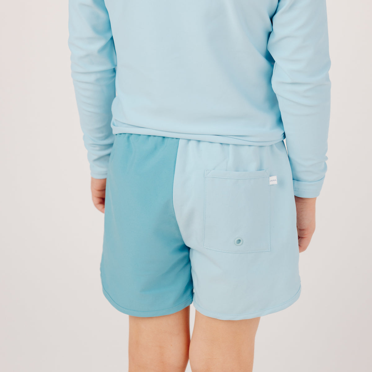 Boy's Pacific Blue Colorblock Boardie