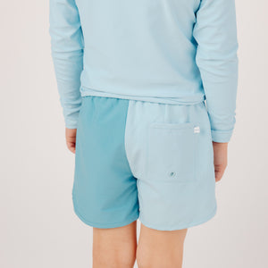 Boy's Pacific Blue Colorblock Boardie