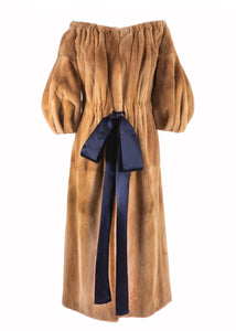 Hendrix Faux Mink Coat in Camel