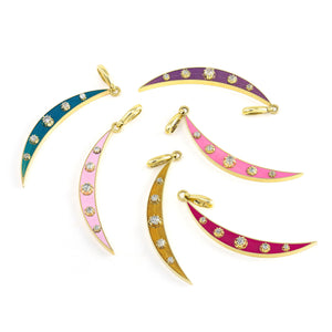 Enamel Crescent Charm