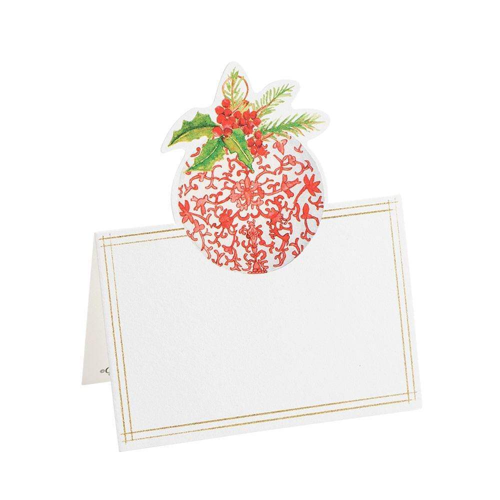 Porcelain Ornaments Die-Cut Place Cards, Set of 8