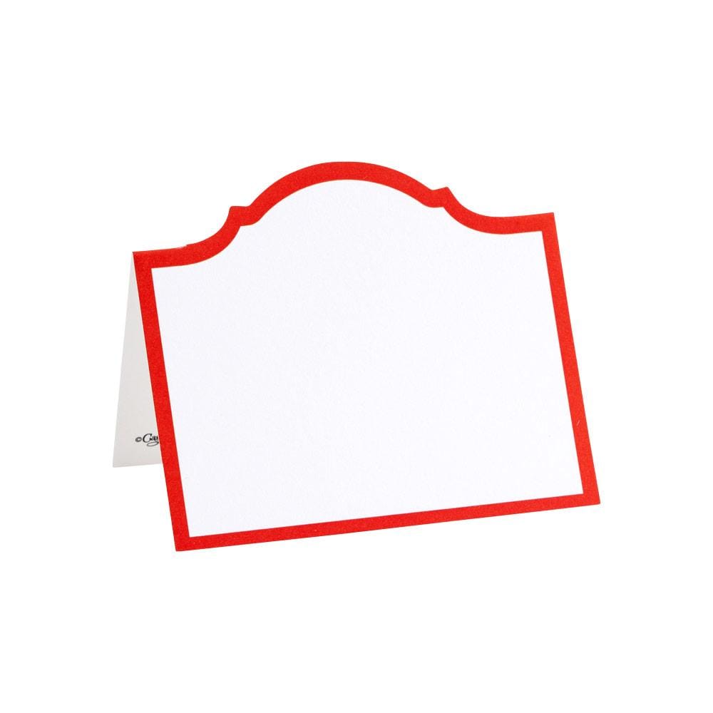 Arch Die-Cut Place Cards in Red, Set of 8