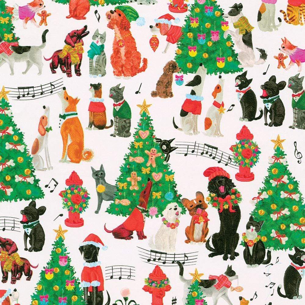 Caroling Pets Wrapping Paper