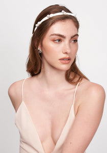 Crystal Skinny Headband in White