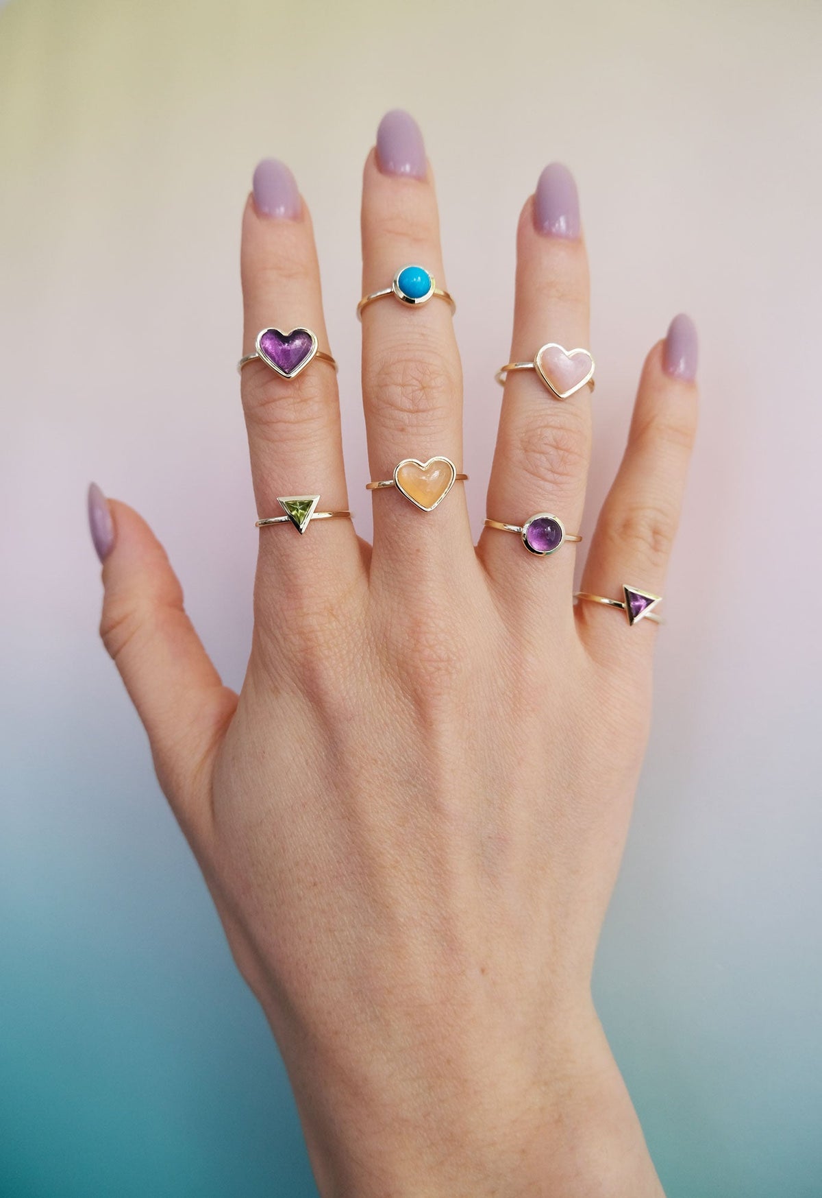 Love Sticker Ring in Yellow Gold & Turquoise