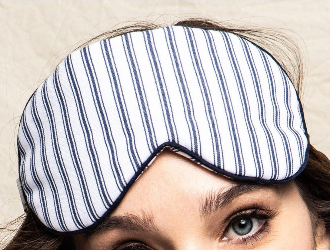 Adult Navy French Ticking Eye Mask