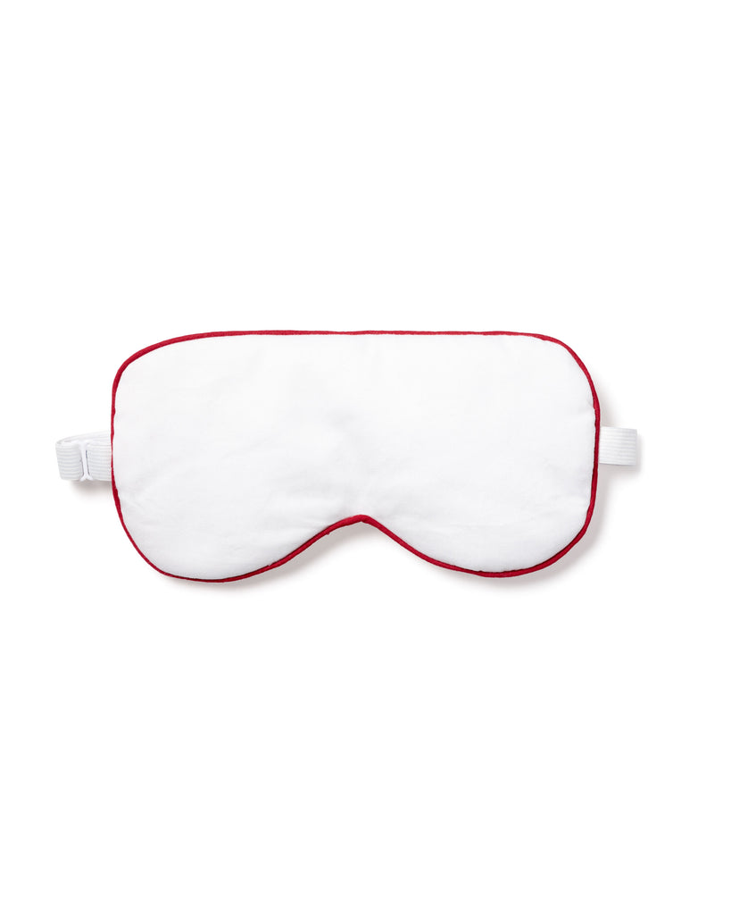 Adult White Eye Mask with Red Piping