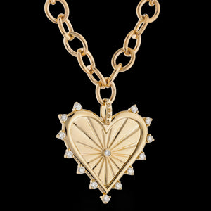 Spiked Heart Necklace with Chain