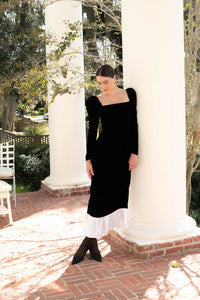 Rosalinda Dress in Black Velvet