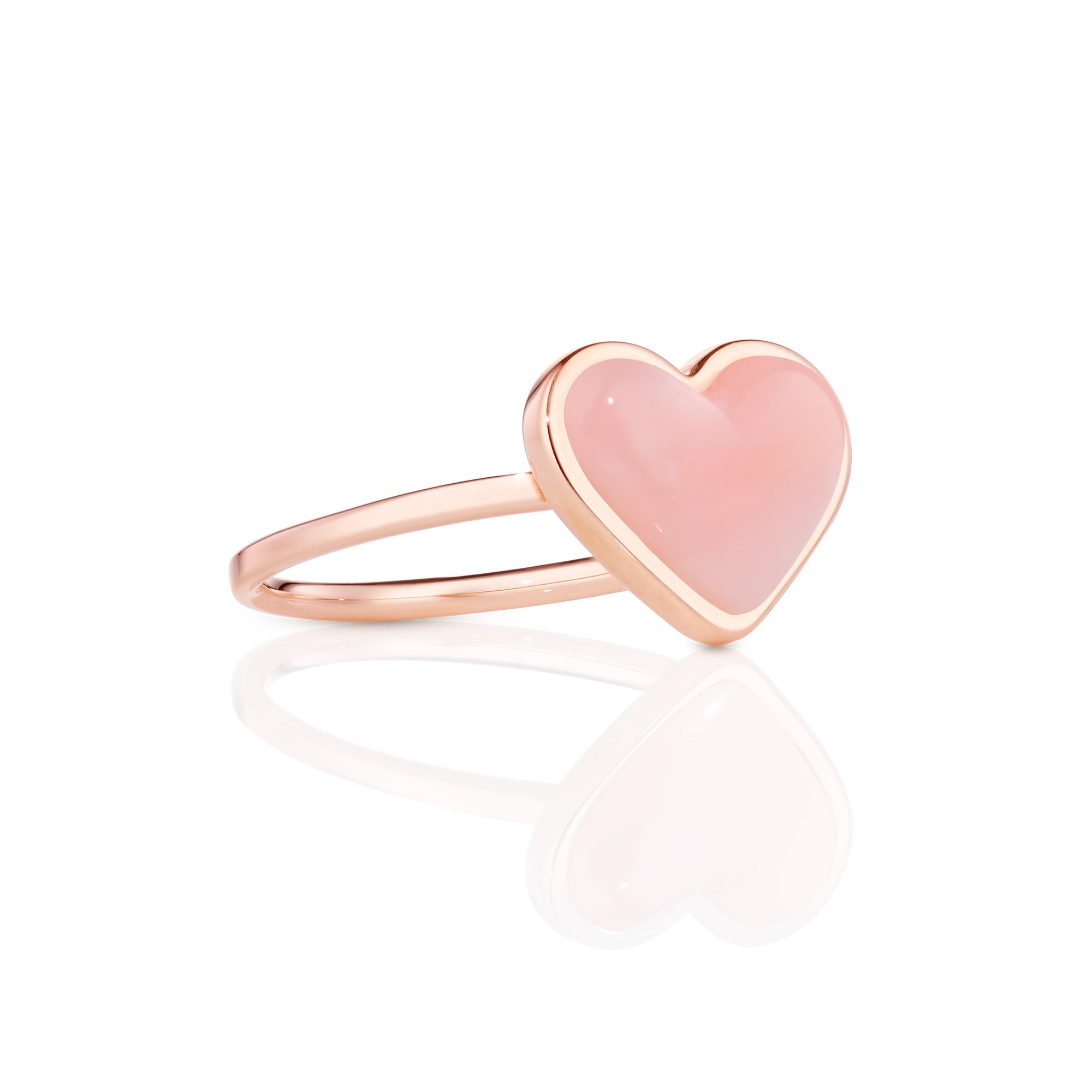 Love Sticker Ring in Rose Gold & Pink Opal