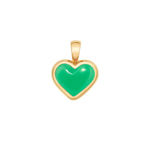 Love Sticker Charm in Yellow Gold & Chrysoprase