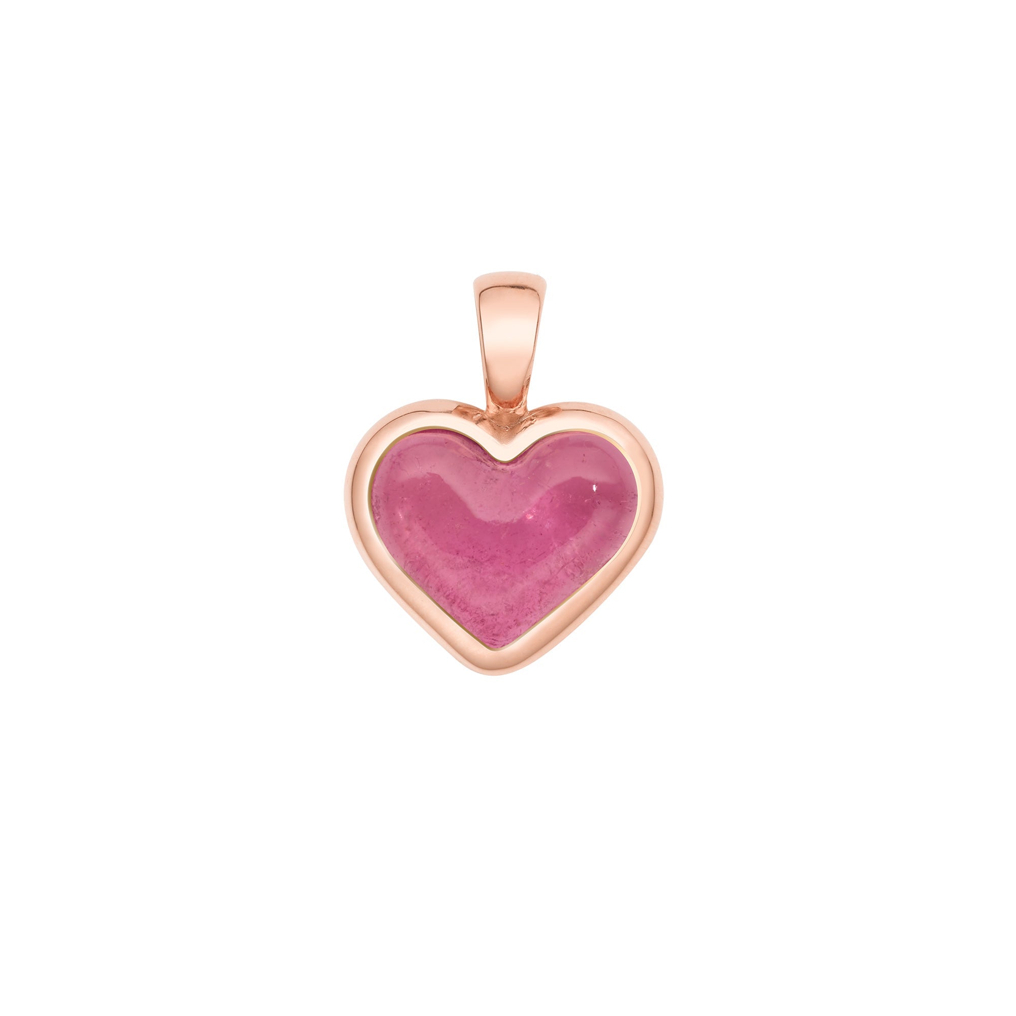 Love Sticker Rubellite Charm in Rose Gold & Rubellite