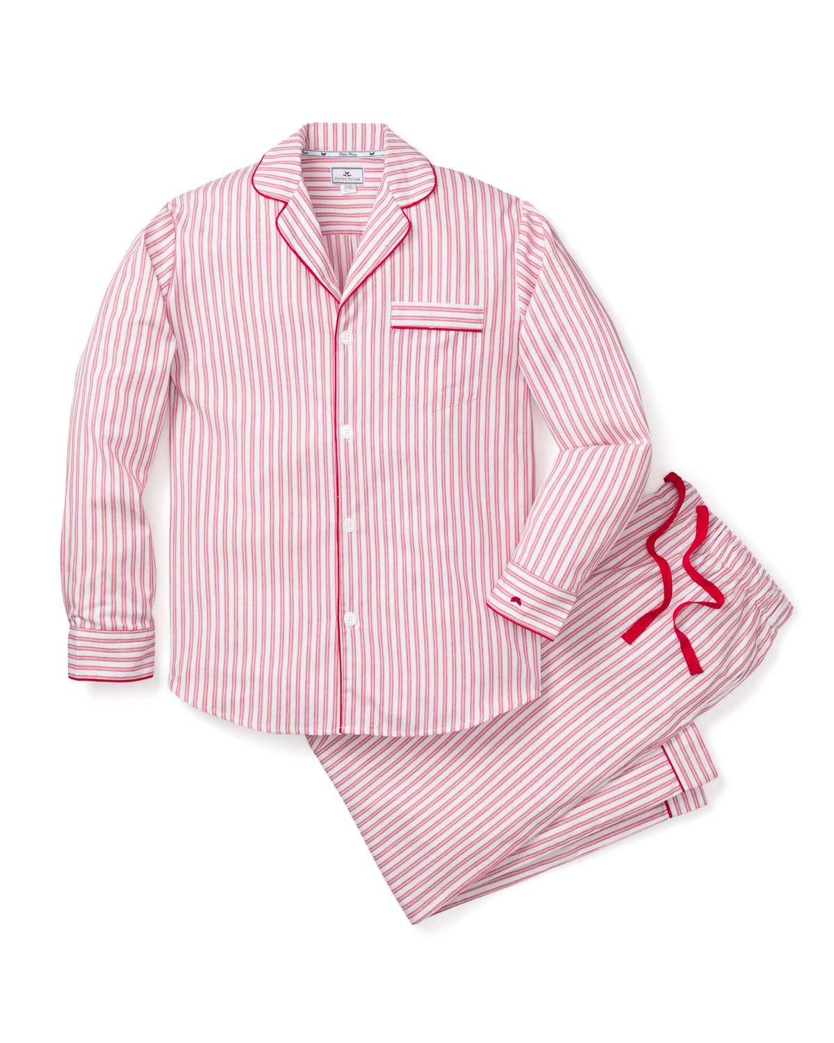 Men’s Antique Red Ticking Pajama Set