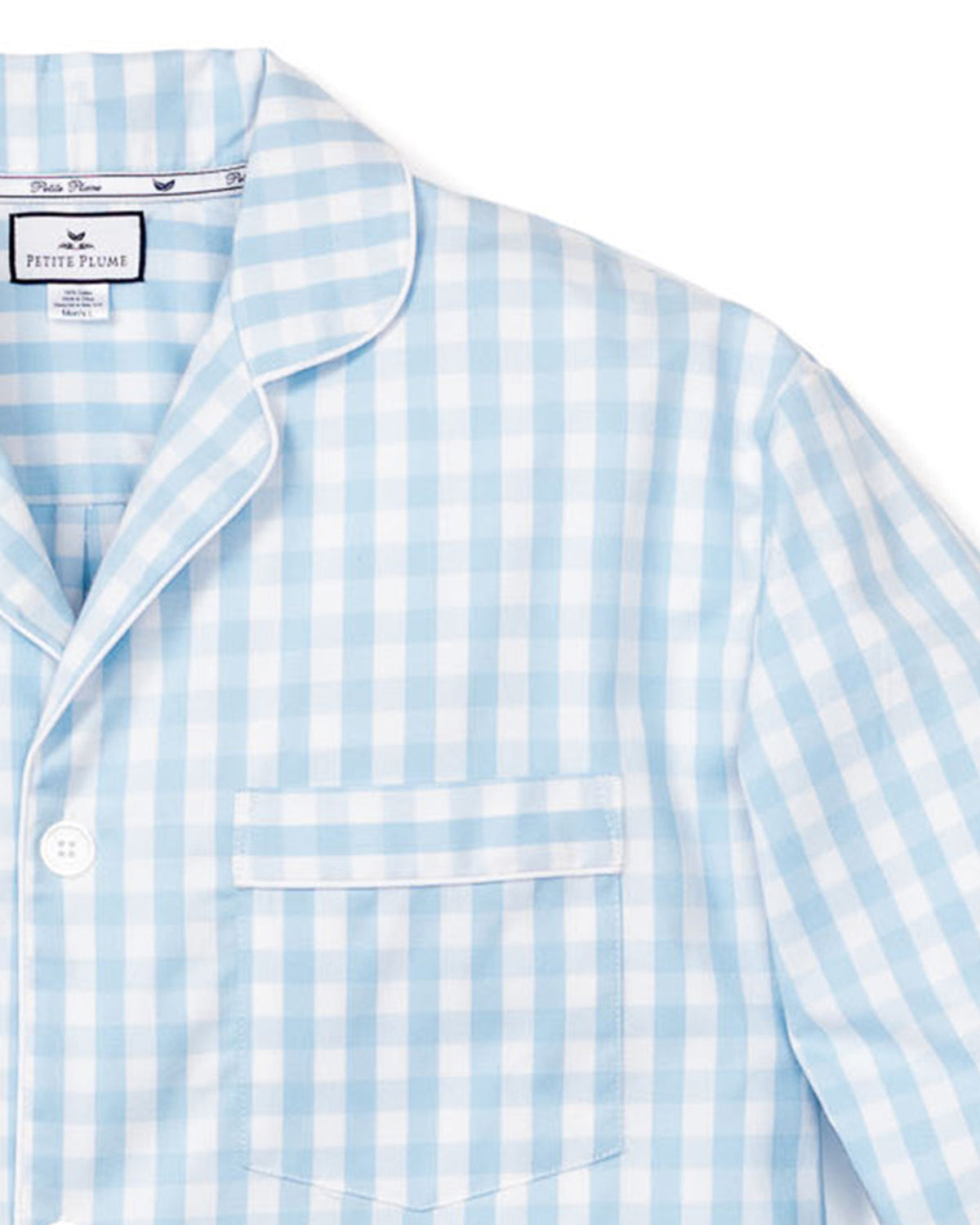 Men’s Light Blue Gingham Pajama Set