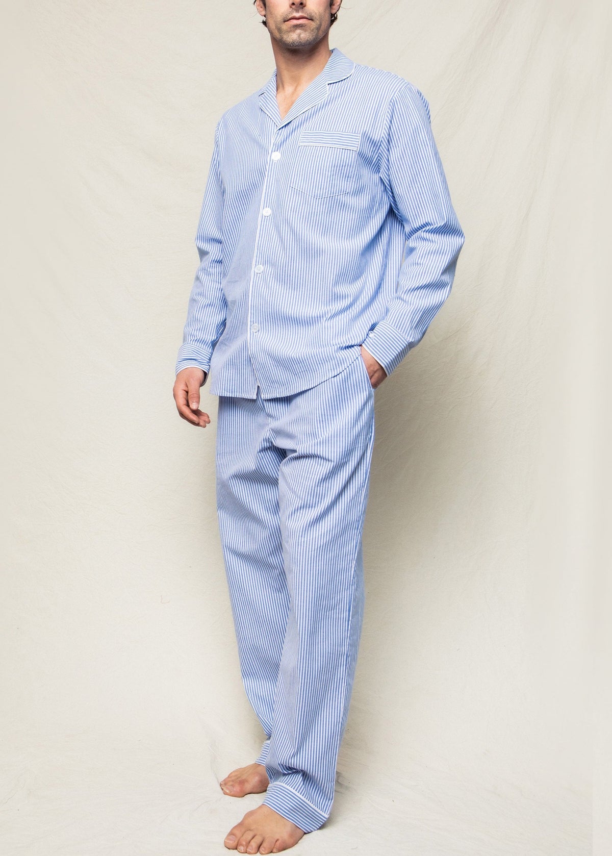 Men’s French Blue Seersucker Pajama Set