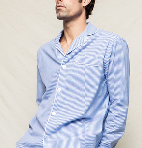 Men’s French Blue Seersucker Pajama Set