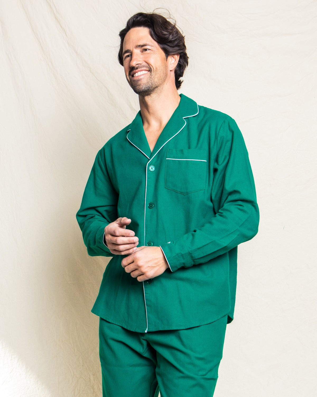 Men’s Forest Green Classic Flannel Pajama Set