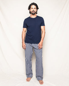 Men’s Navy Gingham Twill Pants