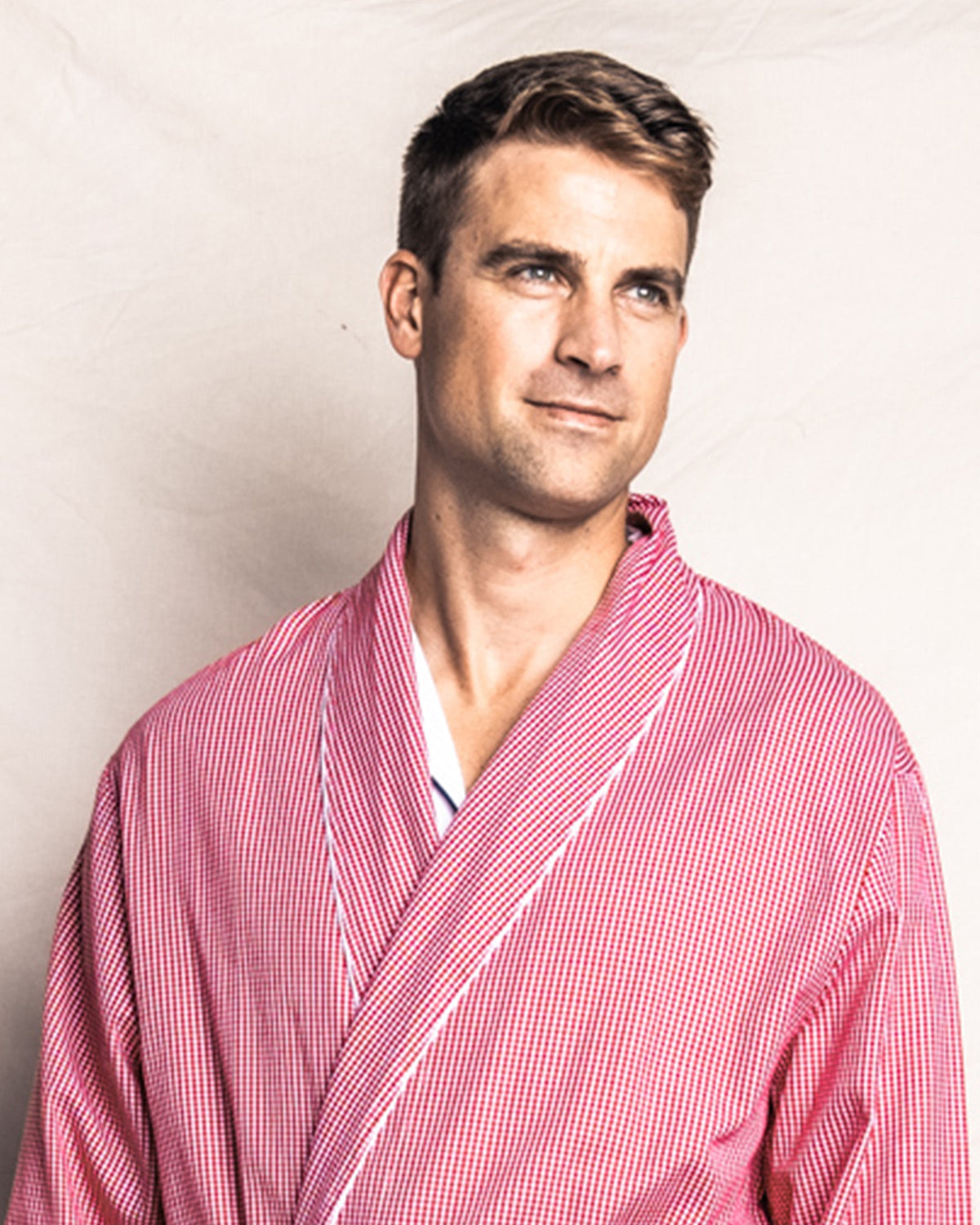 Men’s Red Mini-Gingham Robe