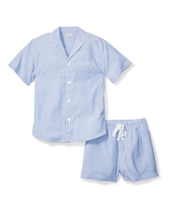 Men’s French Blue Seersucker Short Set