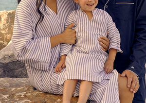 Navy French Ticking Caftan