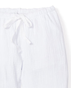 Women’s White Gauze Drawstring Pants