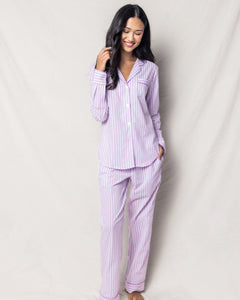 Women’s Lavender French Ticking Pajama Set