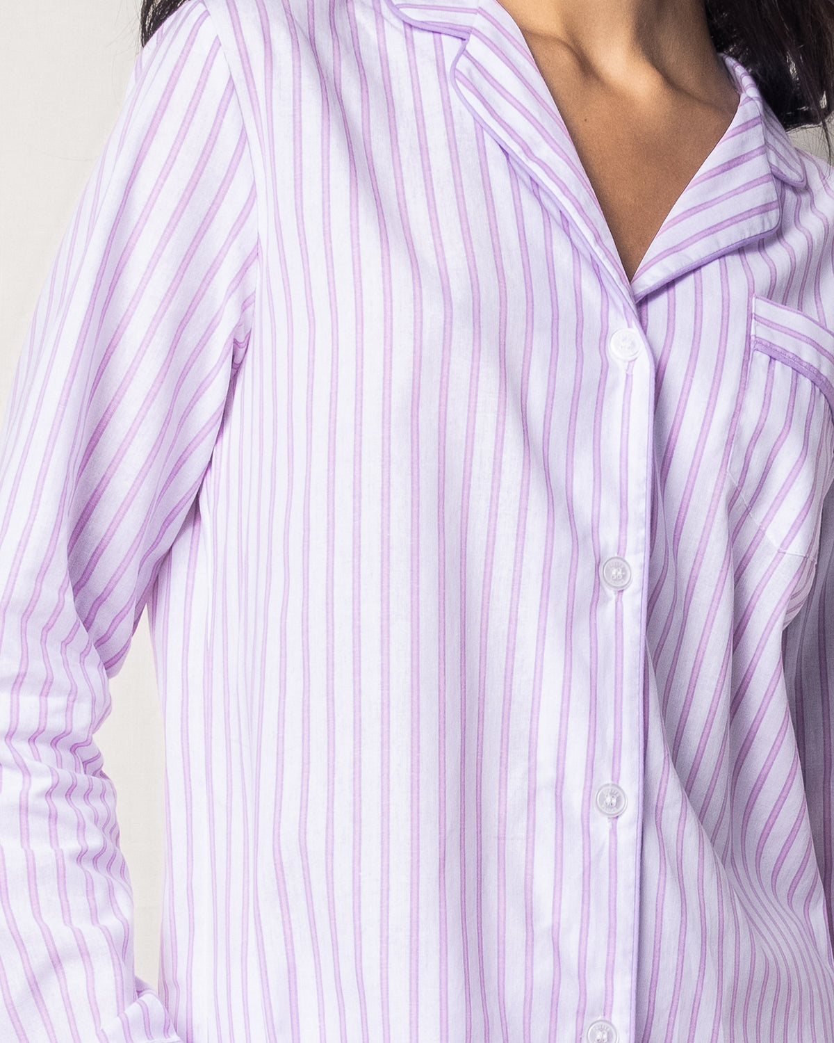 Women’s Lavender French Ticking Pajama Set