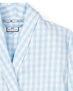 Women’s Light Blue Gingham Robe