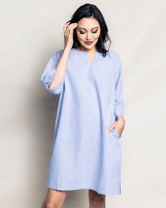 Women’s French Blue Seersucker Short Caftan