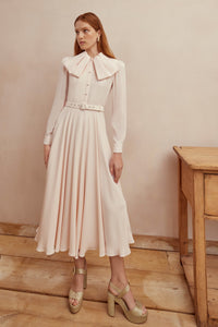 Allison Pure Dress in Peach Silk Crepe